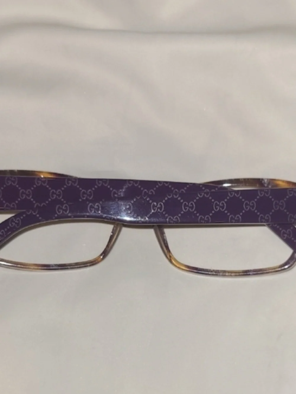 Gucci Purple and Tortoiseshell Women's Rectangular Glasses